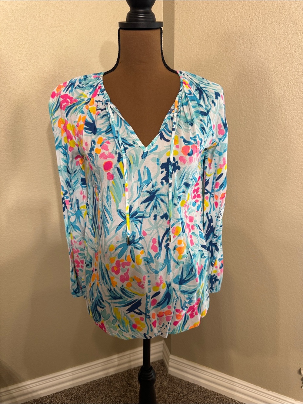 Lilly Pulitzer Multicolor Floral V-Neck Tunic